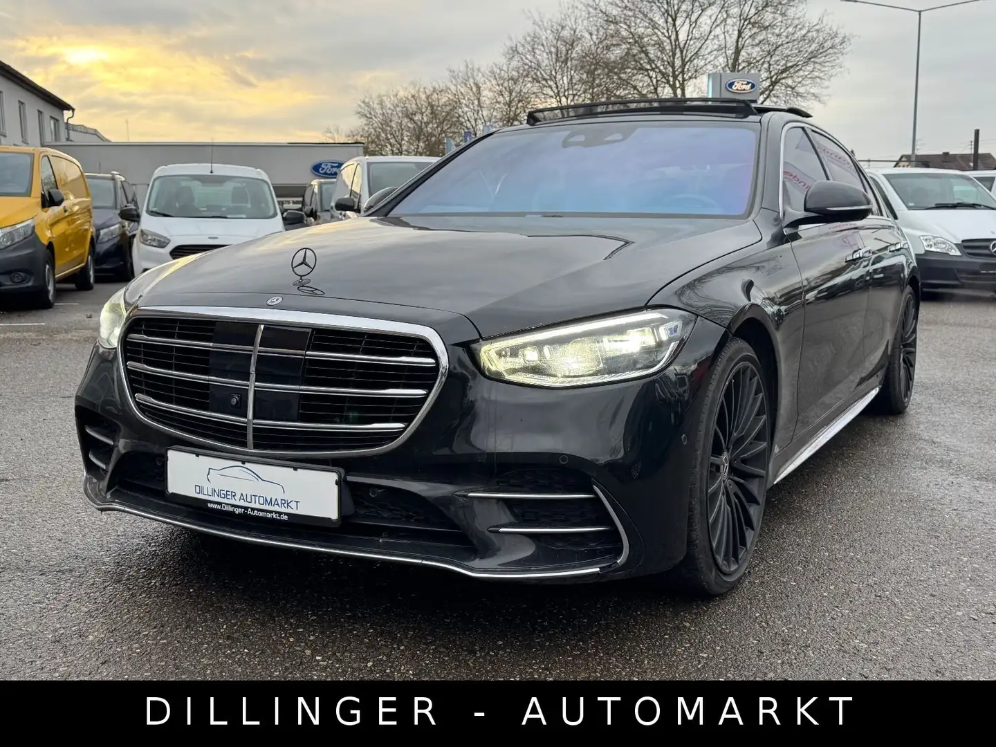 Mercedes-Benz S 400 d 4M Lang AMG Fond-TV 21" Pano 360° HUD Bur Schwarz - 1