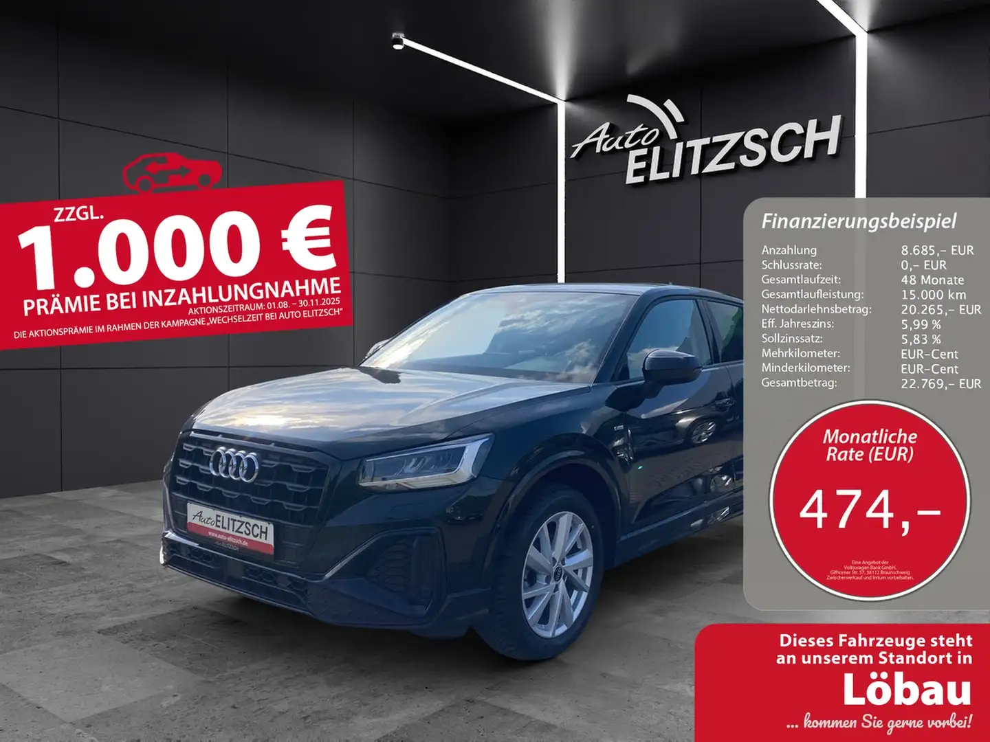 Audi Q2 35 TFSI S-line S-tronic LED Navi AVC ACC RFK SH Schwarz - 1