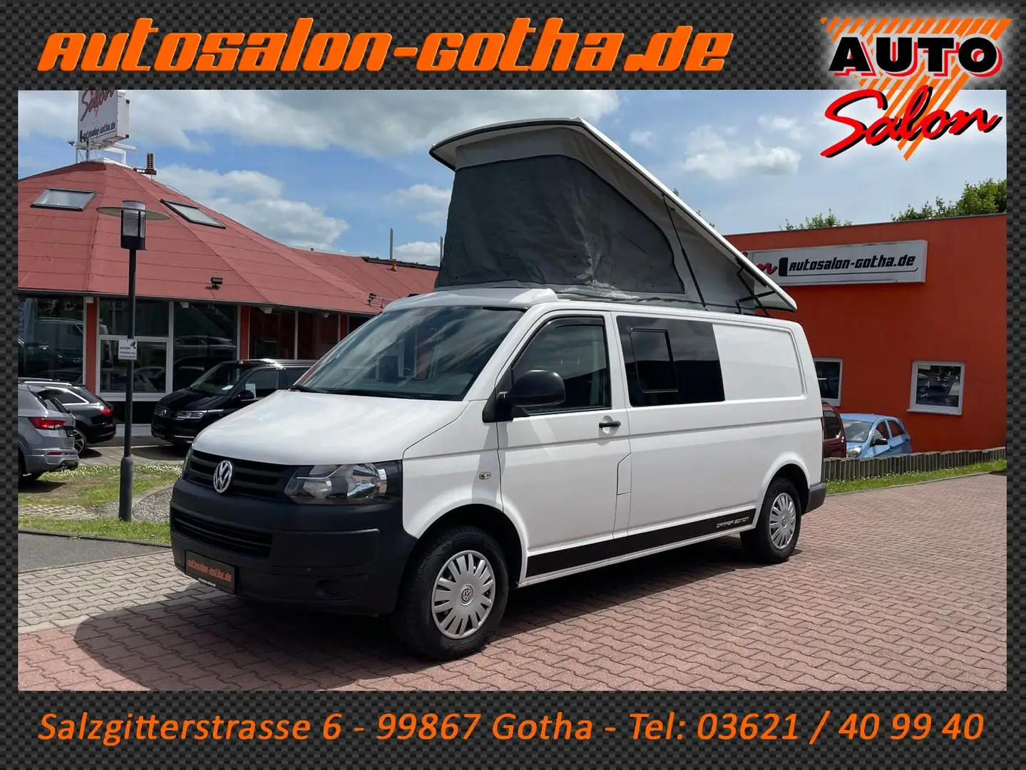 Volkswagen T5 Transporter T5 Kombi 2.0TDI lang Aufstelldach Camper Markise Weiß - 1