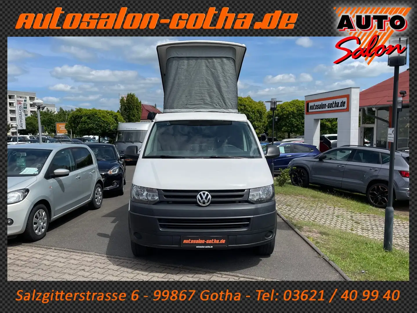 Volkswagen T5 Transporter T5 Kombi 2.0TDI lang Aufstelldach Camper Markise Weiß - 2