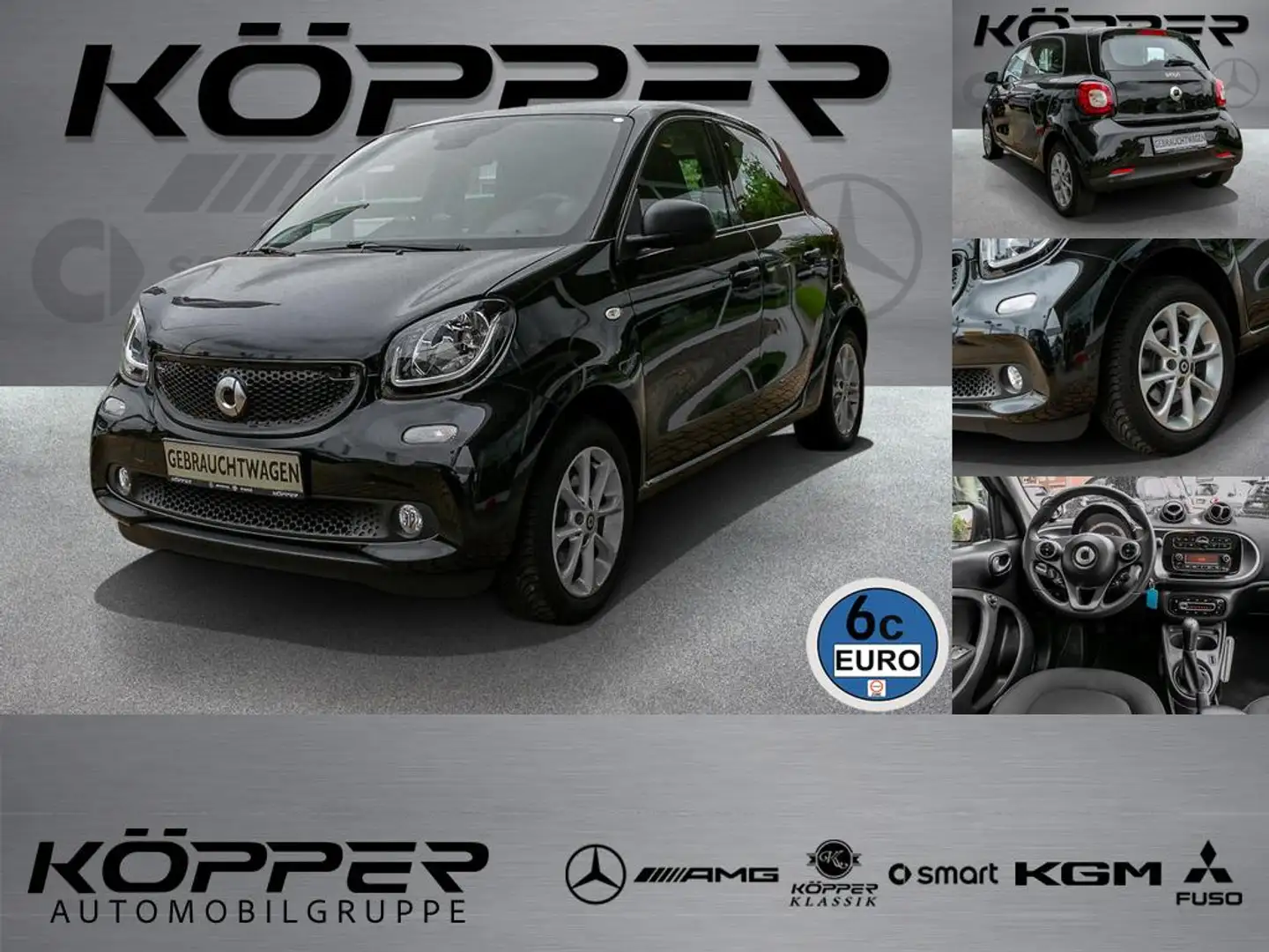 smart forFour 52 kW Cool + Audio Panoramadach Schwarz - 1