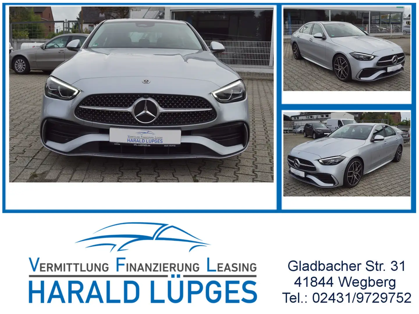 Mercedes-Benz C 200 d, AMG-Plus, LED, Leder, Glas-Schiebedach Silber - 1