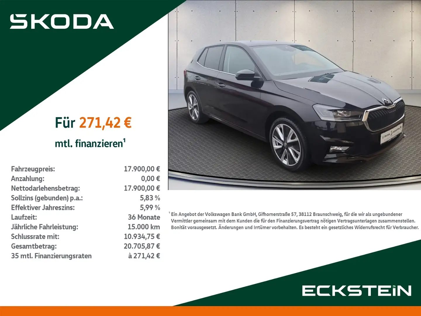 Skoda Fabia 1.0 TSI Style Schwarz - 1