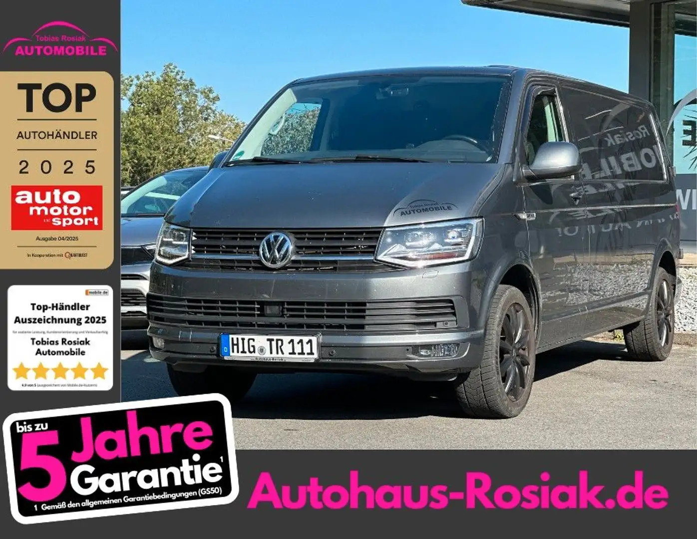 Volkswagen T6 Transporter LR Kasten Standheiz AHK LED ACC Grau - 1