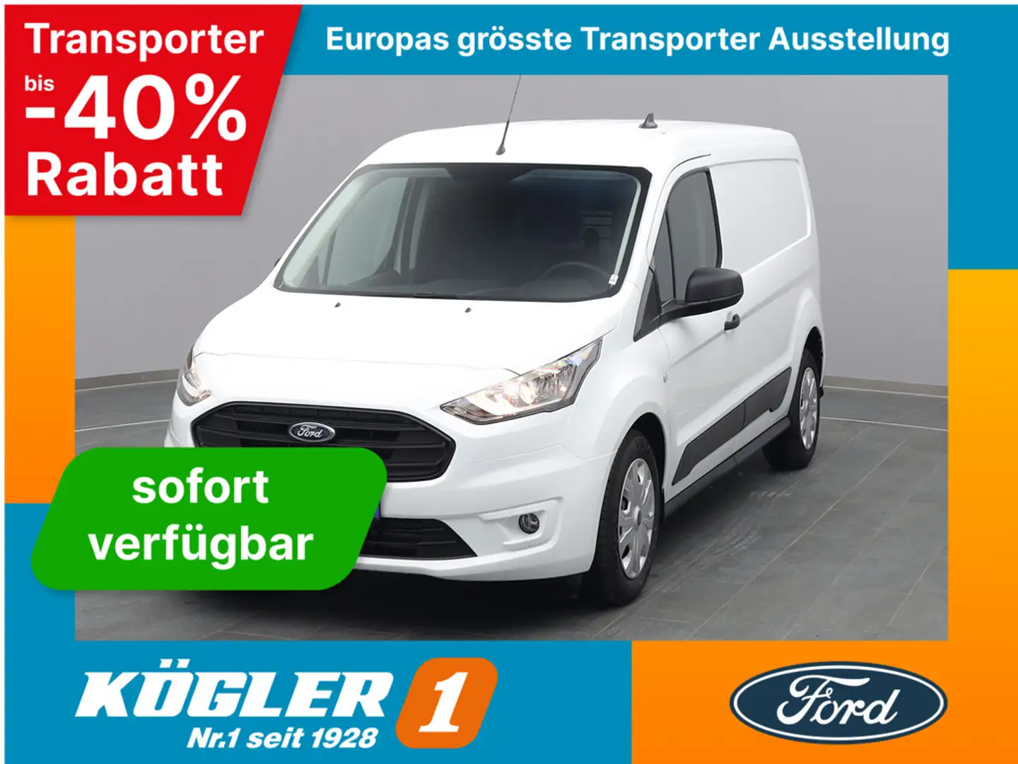 Ford Transit Connect Kasten 230 L2 Trend 100PS Wit - 1