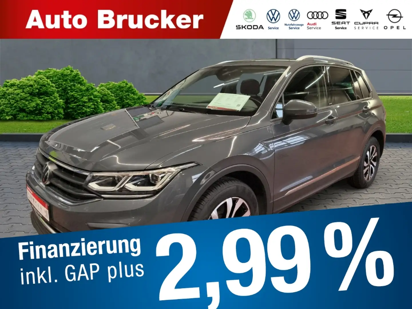 Volkswagen Tiguan Active 2.0 TDI+Anhängerkupplung+Navi+Klimaautomati Grau - 1