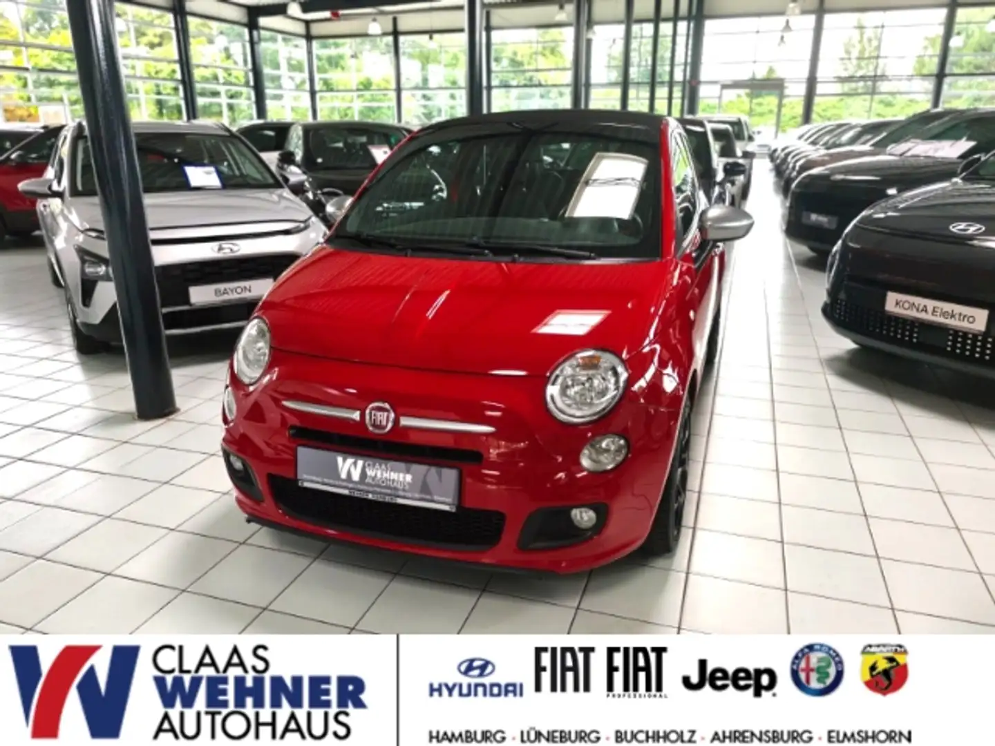 Fiat 500C Fiat c Faltdach Tel.-Vorb. PDC Sprachsteuerung Alu Rot - 1
