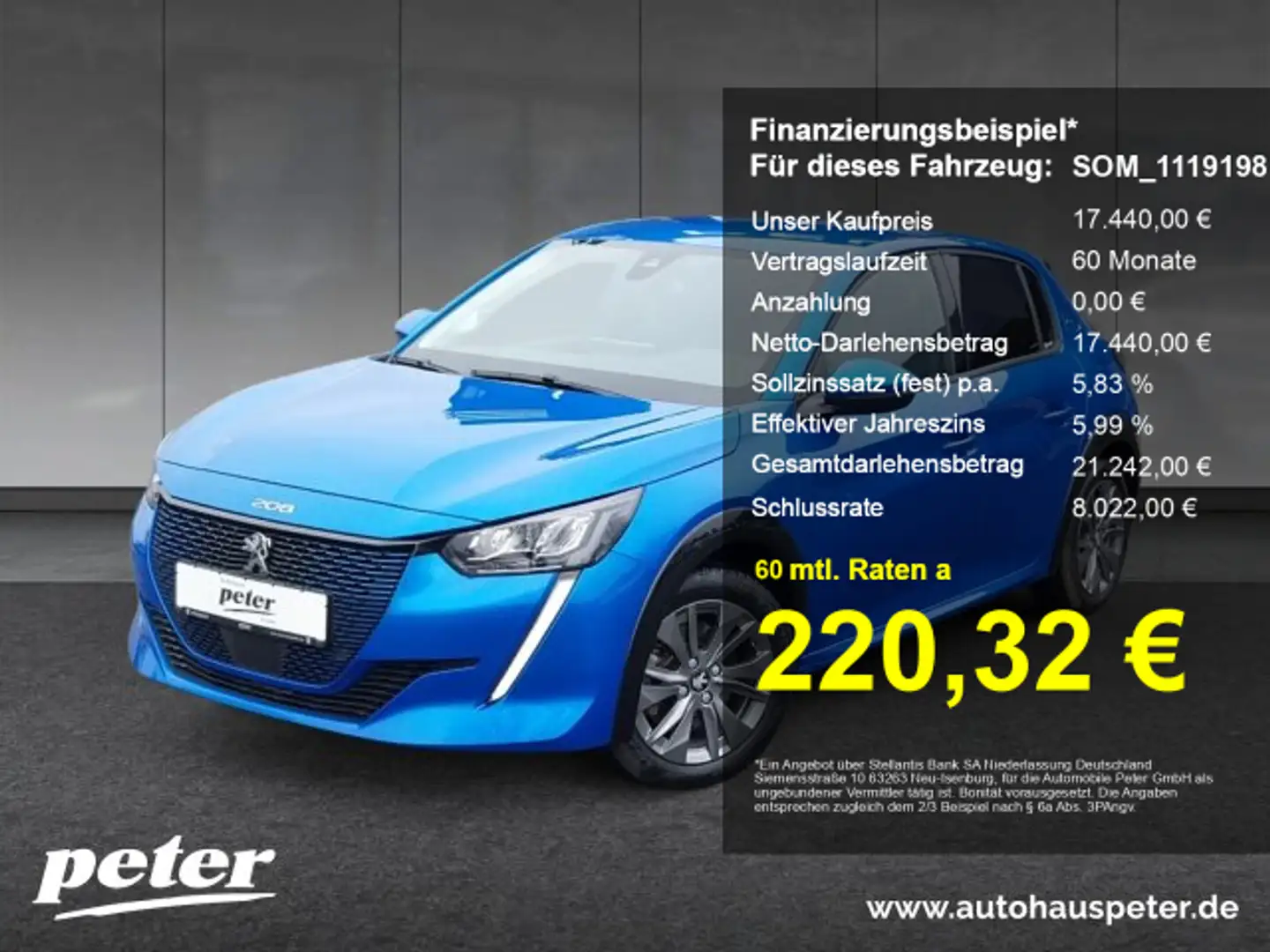 Peugeot 208 e 208 Allure 136 Navi+SH+Kamera Bleu - 1