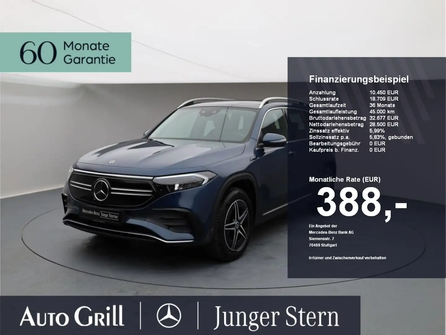 Mercedes-Benz EQB 300 4M AMG Line Distronic Pano 360 KeyG MBUX Blu/Azzurro - 1