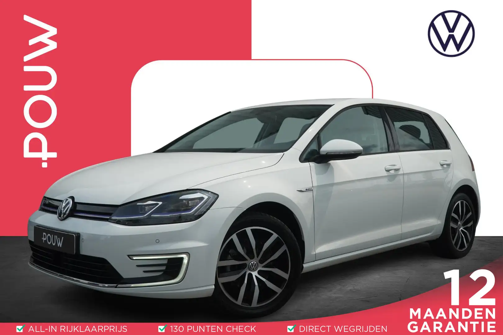 Volkswagen e-Golf 136pk E-DITION | SoH 95% | Navigatie Blanc - 1