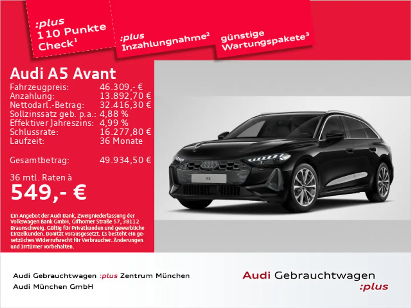 Audi A5 TDI S tronic advanced AHK/Navi Schwarz - 1