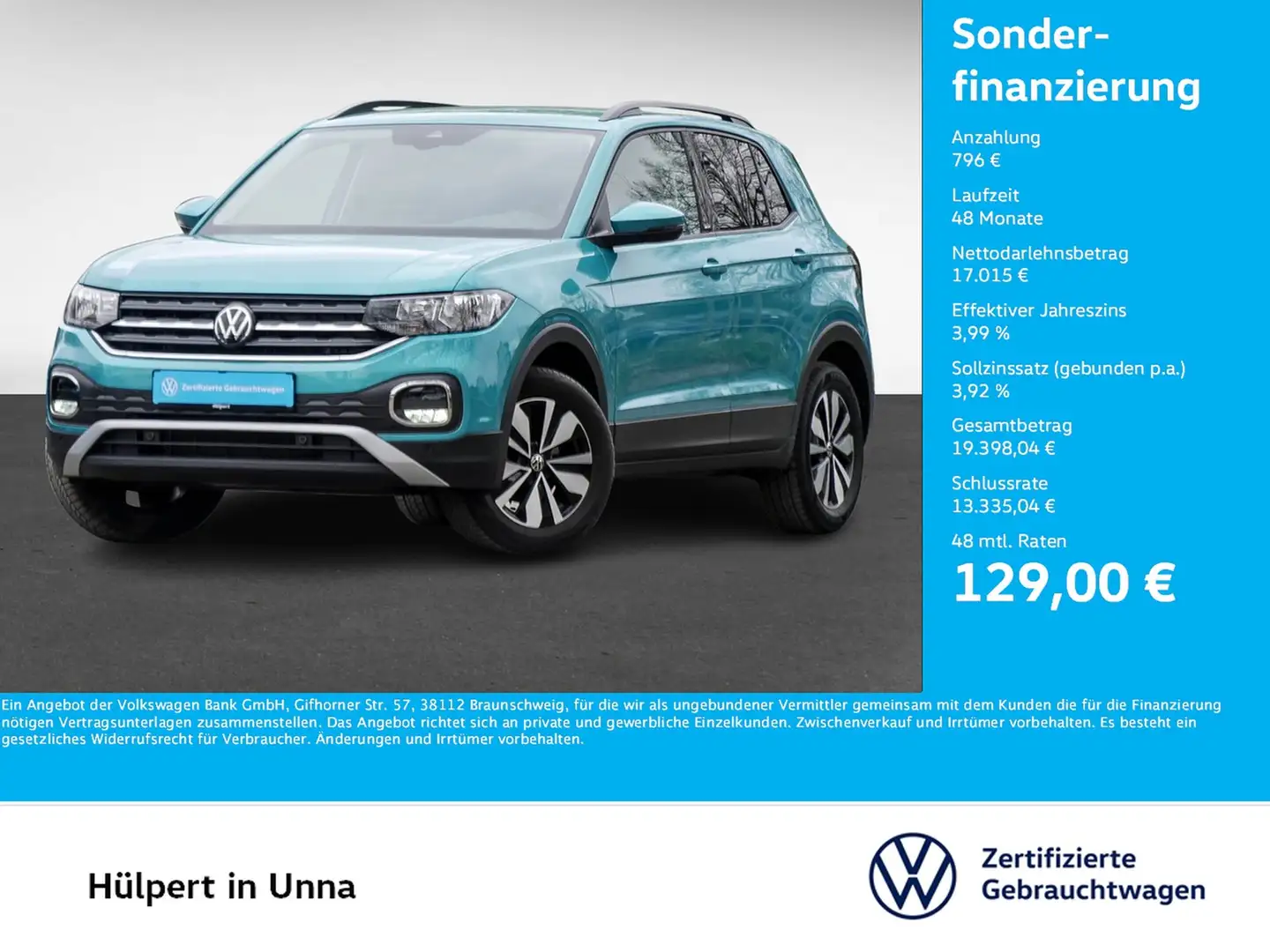 Volkswagen T-Cross 1.0 MOVE ACC ALU NAVI SITZHEIZUNG DAB+ Blue - 1