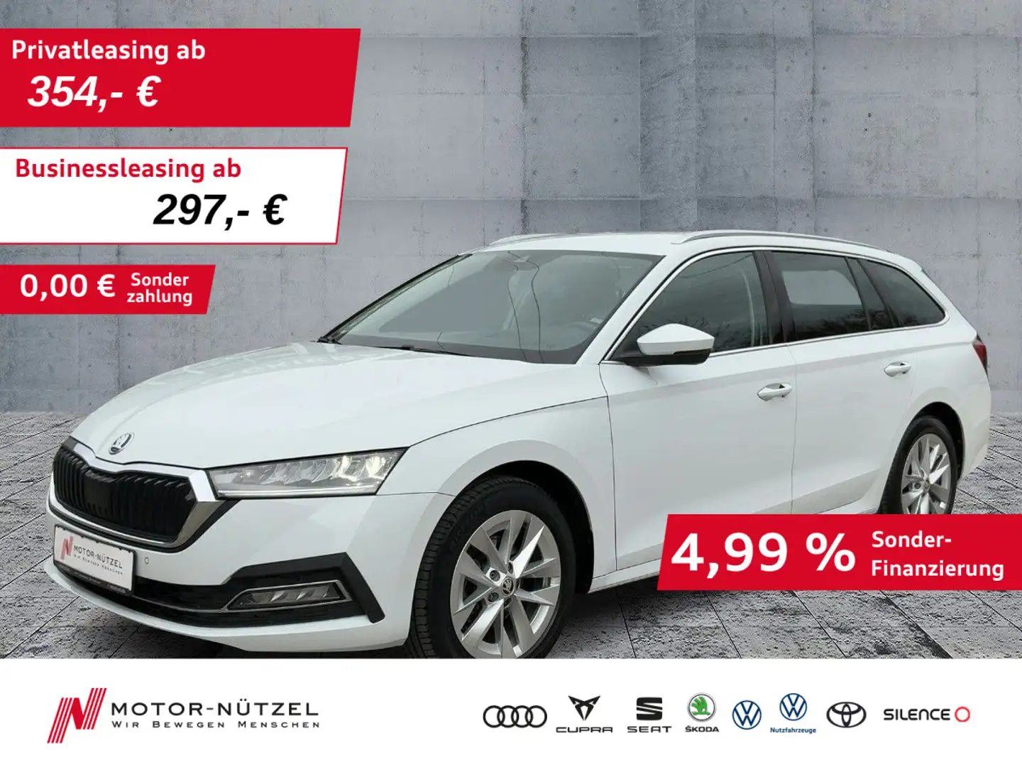 Skoda Octavia Combi 2.0 TDI DSG STYLE LED+ACC+AHK+NAVI Weiß - 1