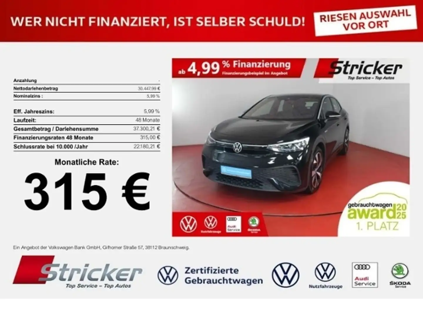 Volkswagen ID.5 Pro Performance 150/77 315,-ohne Anzahlung ACC Ka Noir - 1