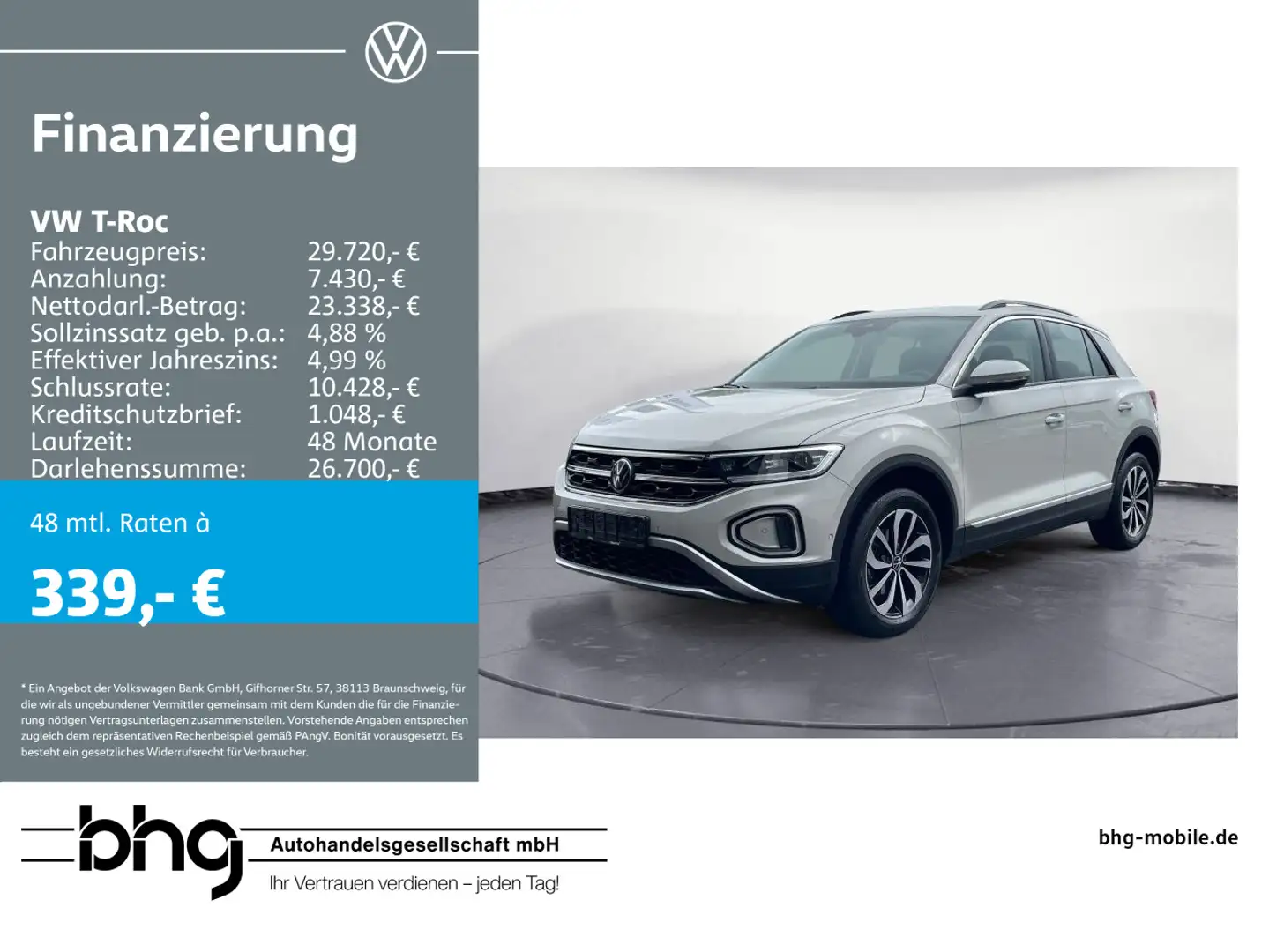 Volkswagen T-Roc 1.5 TSI OPF DSG Style Grau - 1