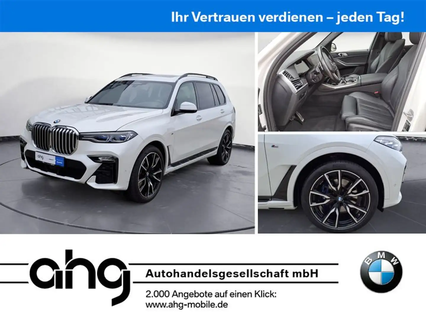 BMW X7 xDrive40d Navi Leder Panoramadach Bluetooth P Weiß - 1