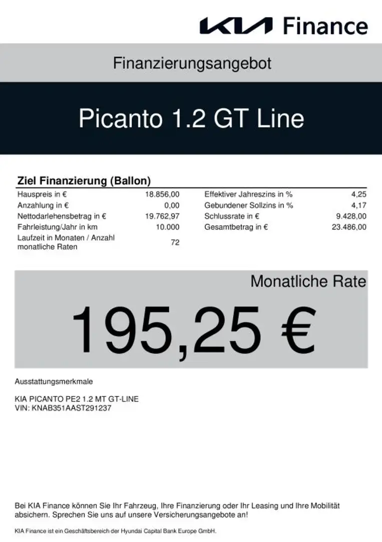 Kia Picanto 1.2 GT Line UVP 22.789 EUR Silber - 2
