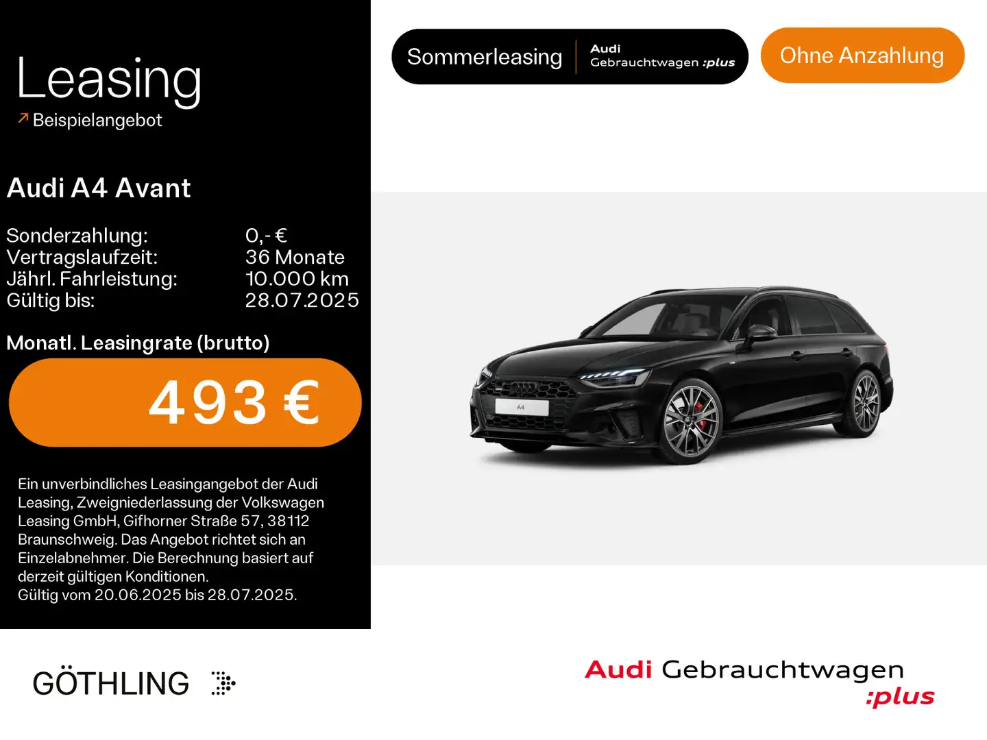 Audi A4 45 TFSI qu 2x S line S tro*B&O*HUD*Pano Schwarz - 1