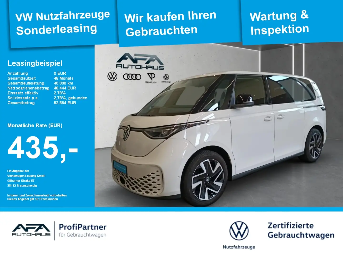 Volkswagen ID. Buzz ID.Buzz Pro 82kWh AHK*IQ.Light*NaviPro*ACC*360° Blanc - 1