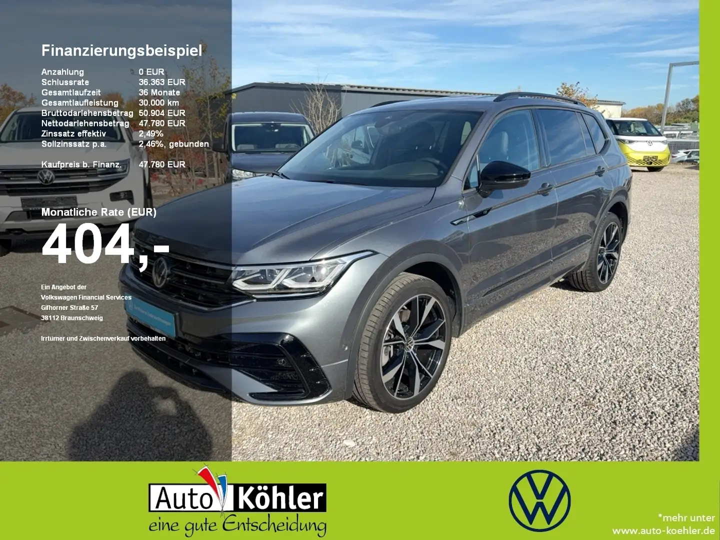 Volkswagen Tiguan Allspace R-Line TDi Standheizung m Funkfer Grau - 1