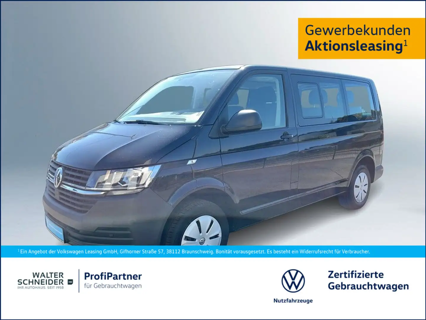 Volkswagen T6.1 Kombi 2.0 TDI DSG  9-Sitzer Navi PDC AHK Schwarz - 1