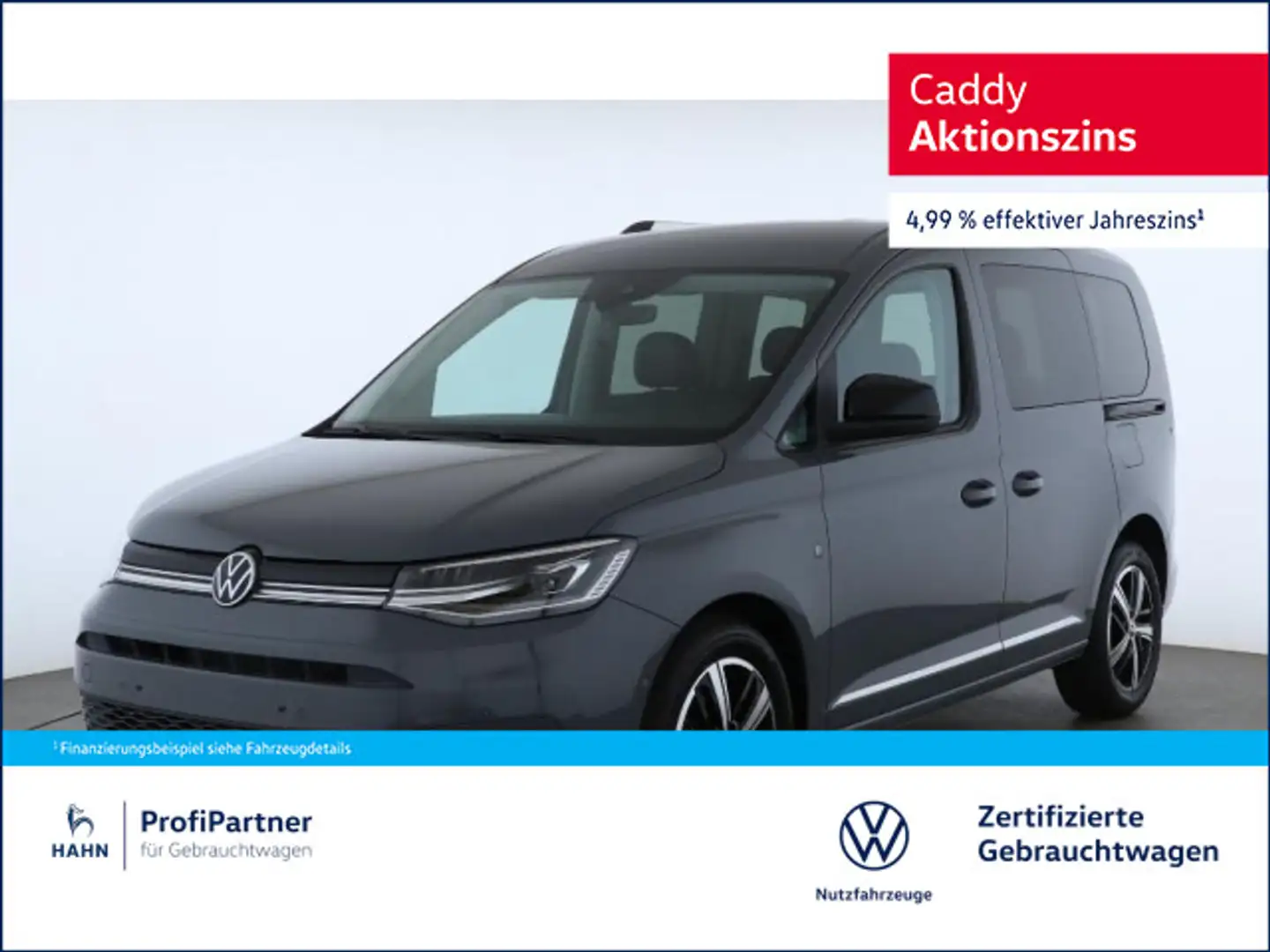Volkswagen Caddy Style 1,5TSI 85kW DSG AHK NAVI StHz Grijs - 1