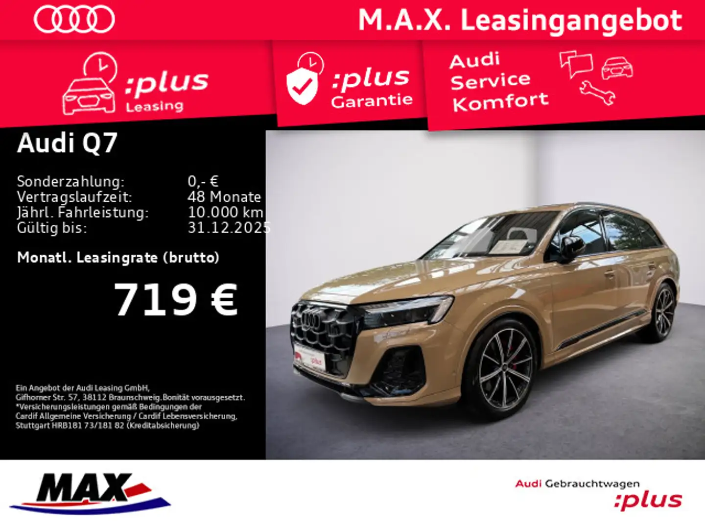 Audi Q7 50 TDI quattro S-LINE MATRIX LED+PANO+AHK+HUD Gold - 1