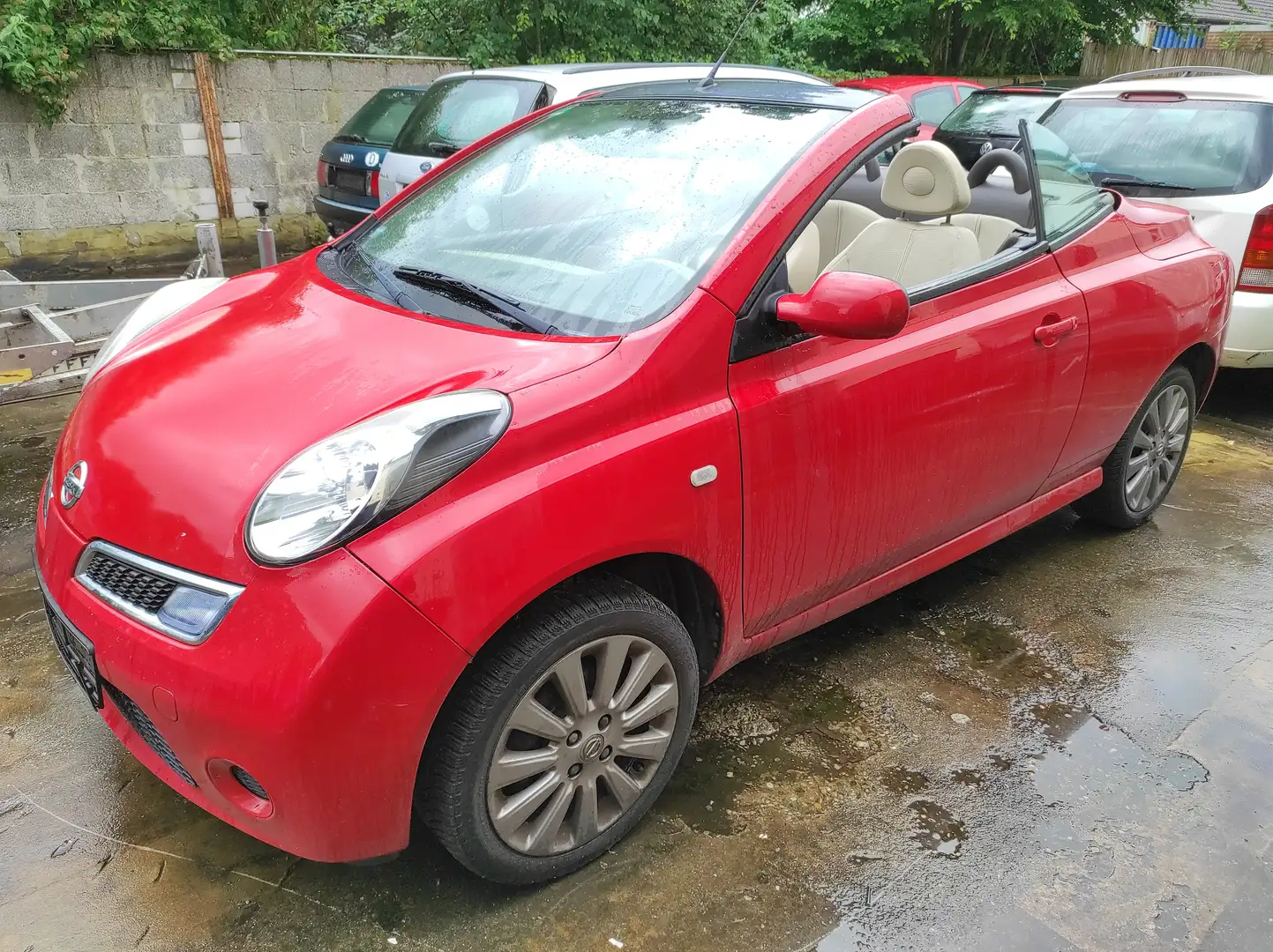 Nissan Micra Visia CABRIO EURO-4 CD-RADIO SERVO ABS KEIN TÜV Rojo - 1