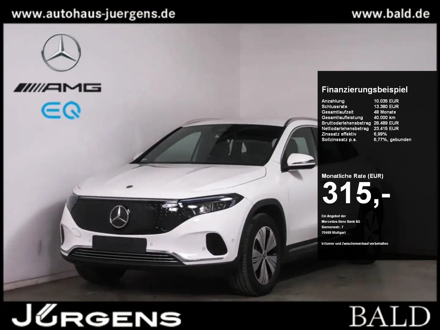 Mercedes-Benz EQA 300 4M Progressive/KED/Cam/AHK/Totw/Mopf/18" Білий - 1
