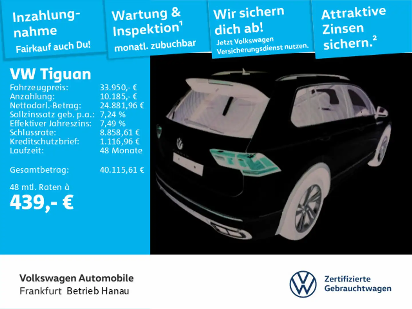 Volkswagen Tiguan 2.0 TDI DSG R-Line Navi AHK Sprachbedienu Blanc - 1