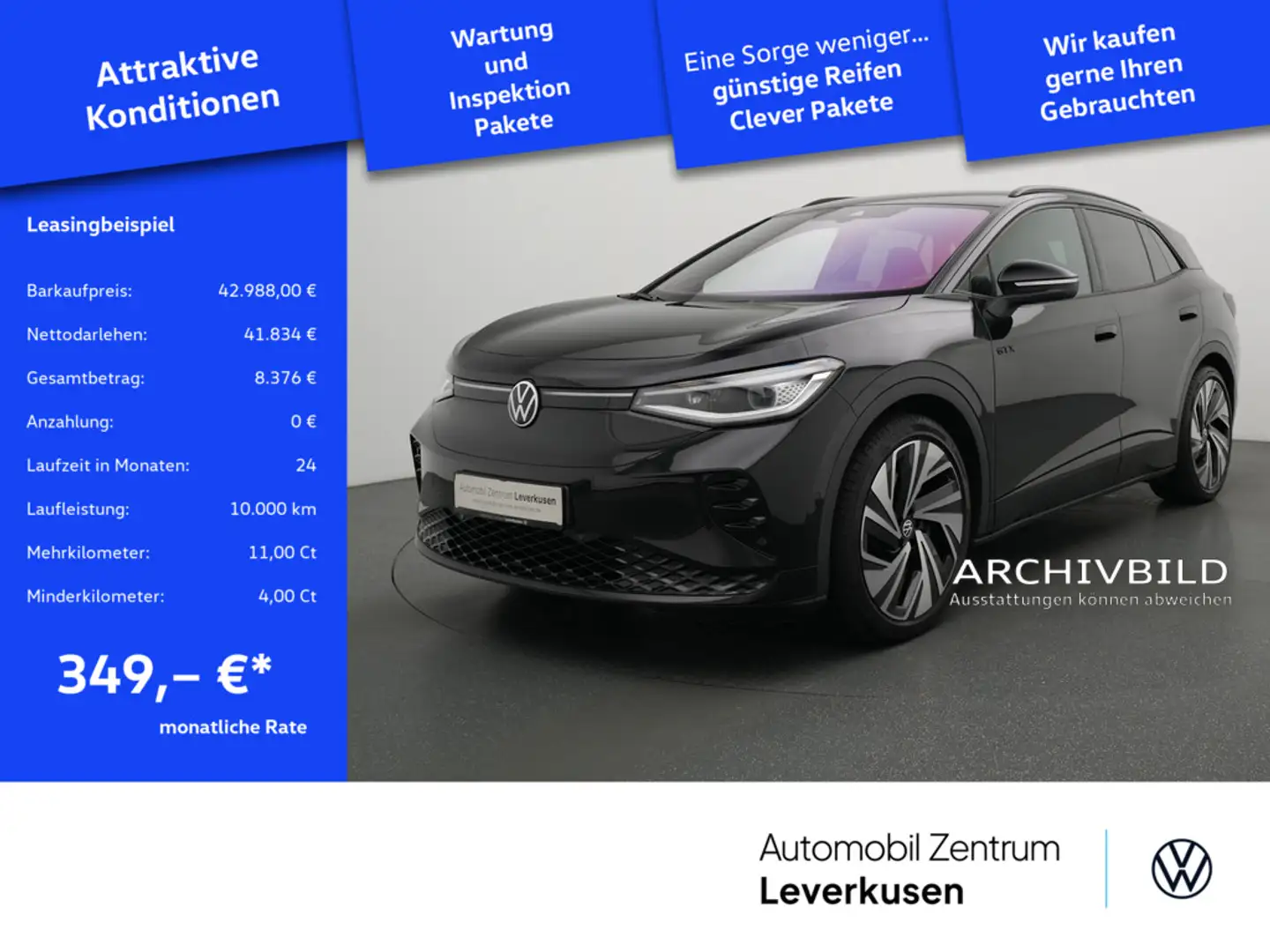 Volkswagen ID.4 GTX MEMORY VIRT KAM 360° CARPLAY SHZ H/K Schwarz - 1