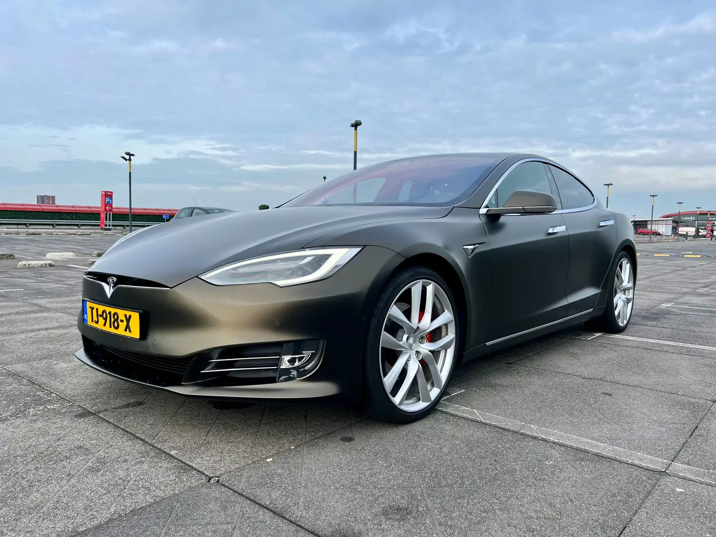 Tesla Model S P100D Ludicrous+ | Full Option | Satin Gold Dust Zwart - 1
