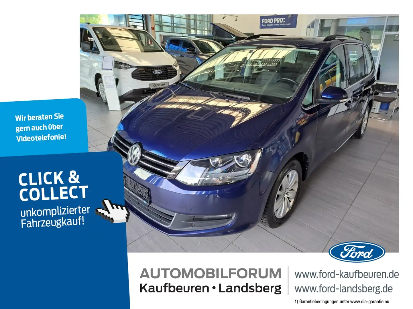 Volkswagen Sharan 1.4 TSI BMT 7-Sitze Navi SHZ AHK PDC Blau - 1