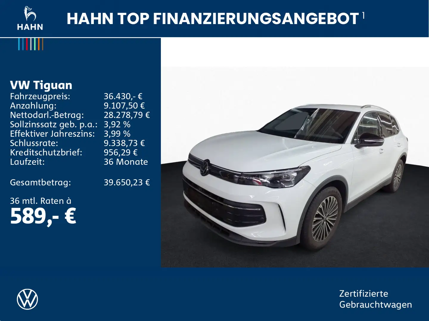 Volkswagen Tiguan 1.5eTSI DSG Goal 360° ACC AHK Matrix Navi Weiß - 2