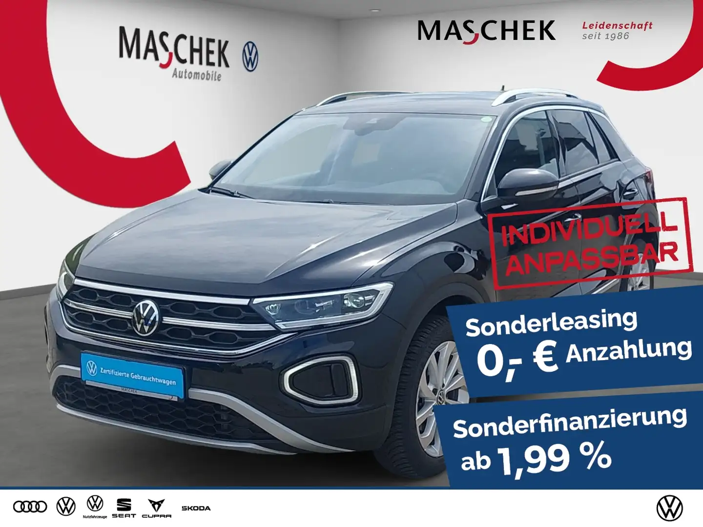 Volkswagen T-Roc Style 1.5 TSI DSG Alcantara AHK Navi Sitzh. PDC Schwarz - 1