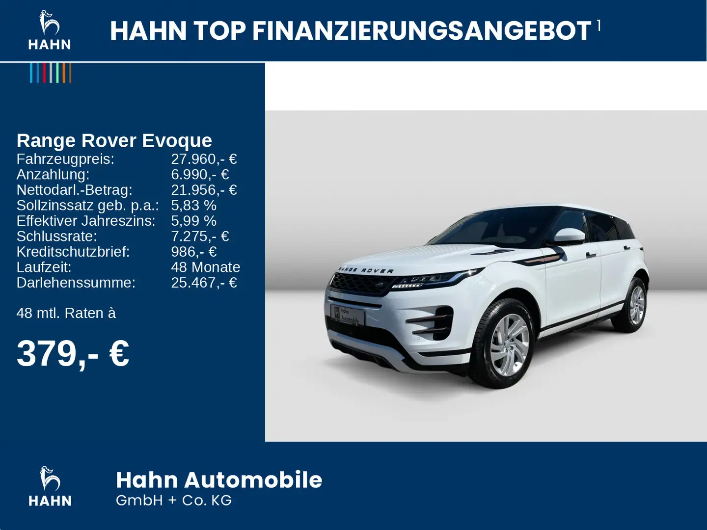 Land Rover Range Rover Evoque 2.0D180 R-Dynamic S AWD Nav Weiß - 2