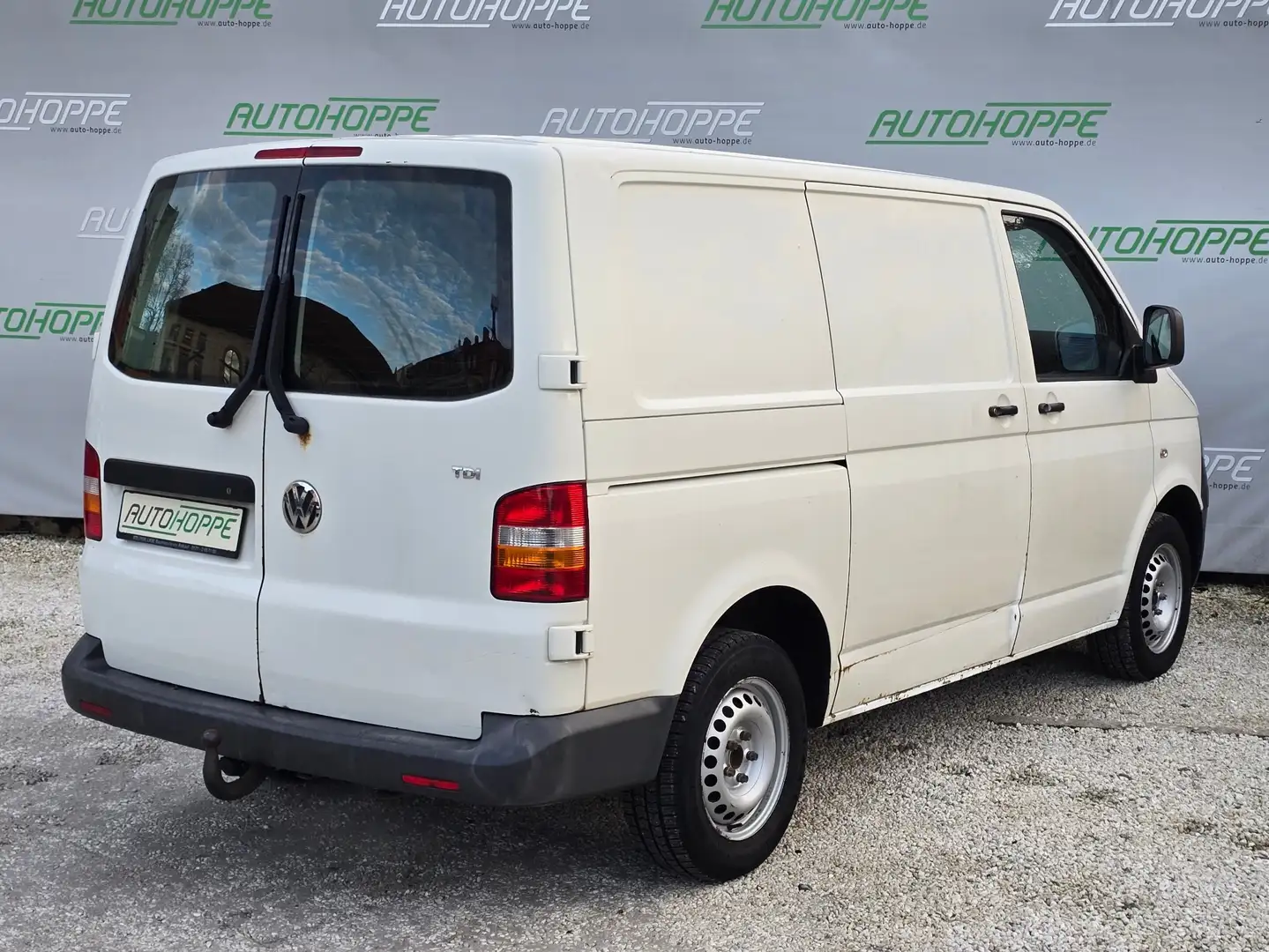 Volkswagen T5 Transporter Kasten, Klima, AHK, Flügeltüren Weiß - 2