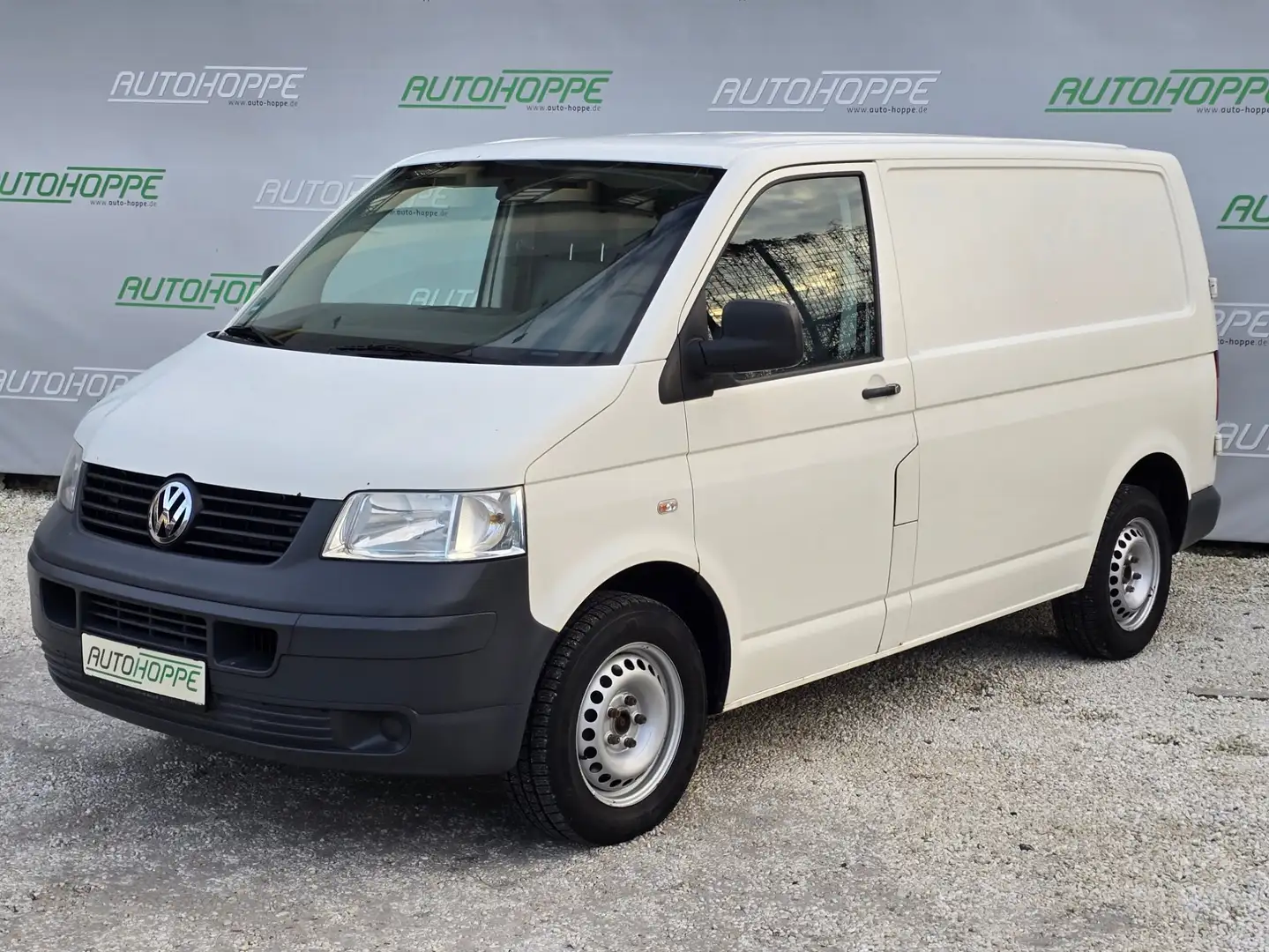 Volkswagen T5 Transporter Kasten, Klima, AHK, Flügeltüren Weiß - 1