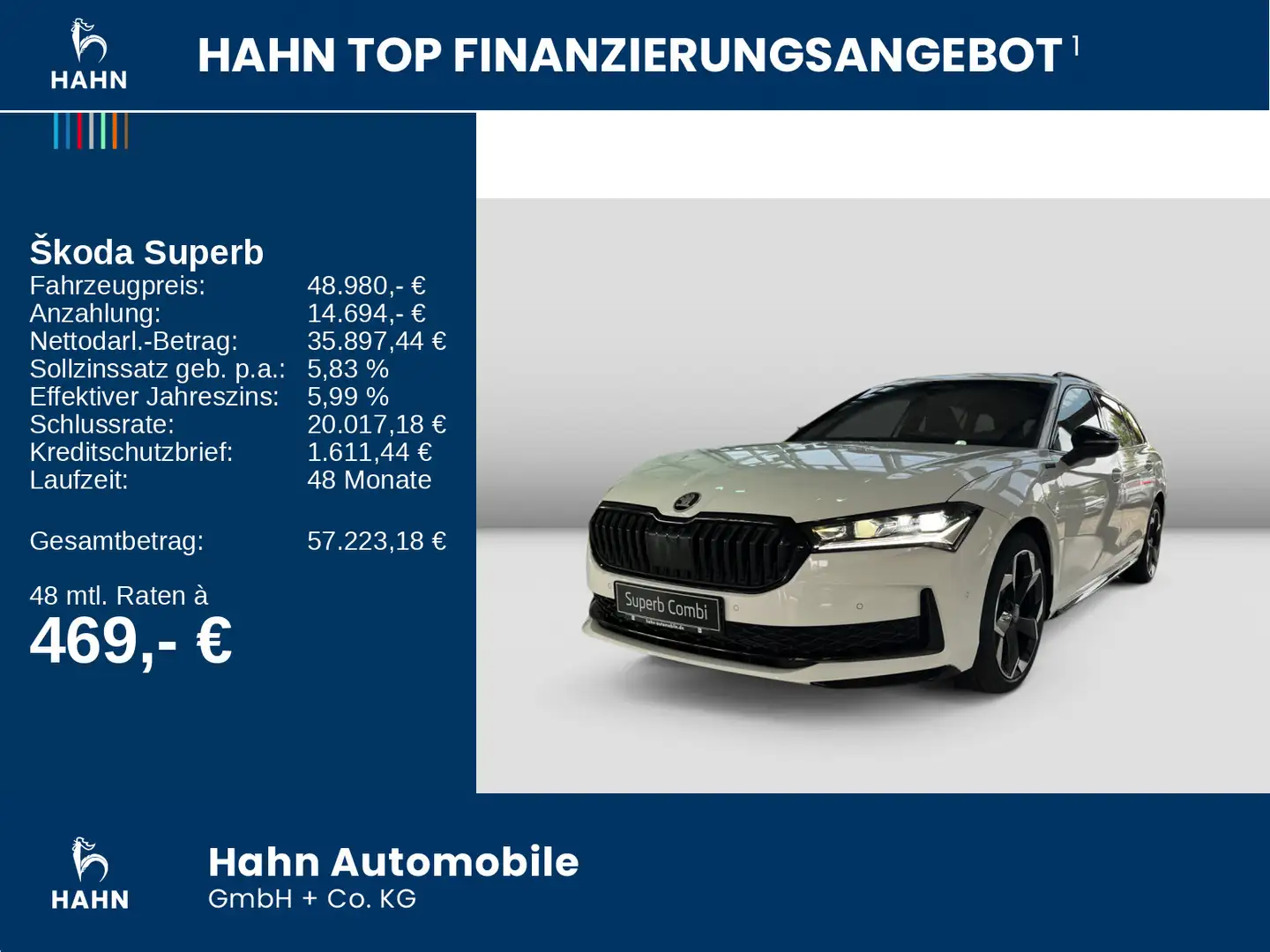 Skoda Superb Combi Sportline 1.5 TSI iV DSG PanoSD AHK Weiß - 2