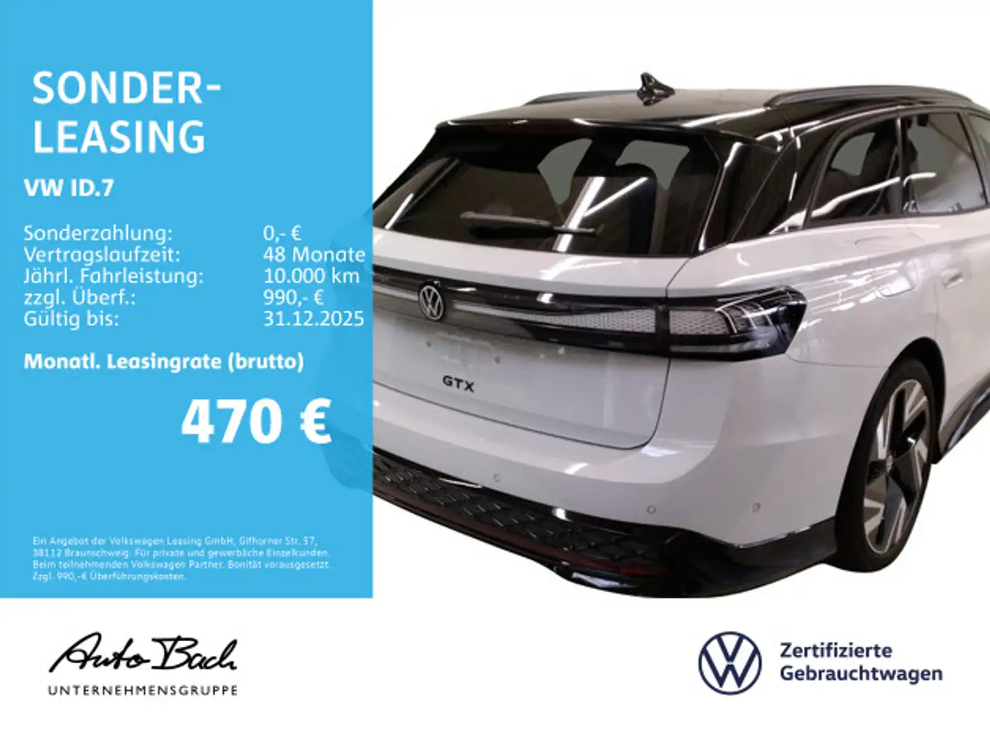 Volkswagen ID.7 Tourer GTX 4Motion, Panoramadach, AHK, Navi Weiß - 2
