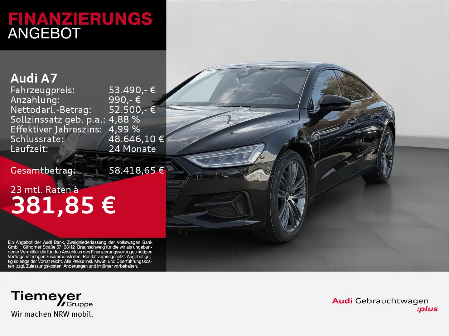 Audi A7 50 TFSI e Q UPE97 LM20 AHK LEDER HuD Noir - 1