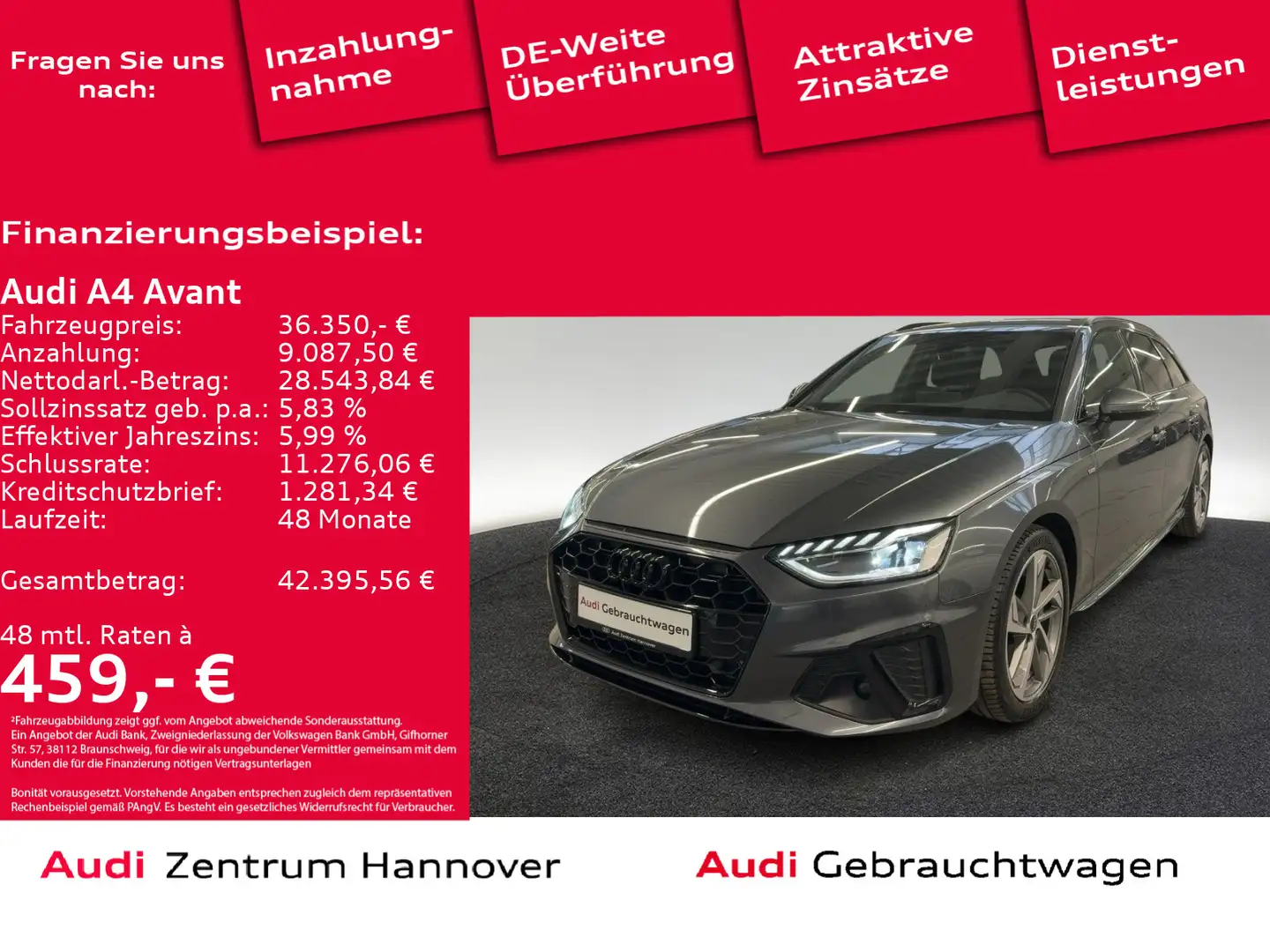 Audi A4 S line 40 TFSI Kamera Navi LED virtual Gris - 1