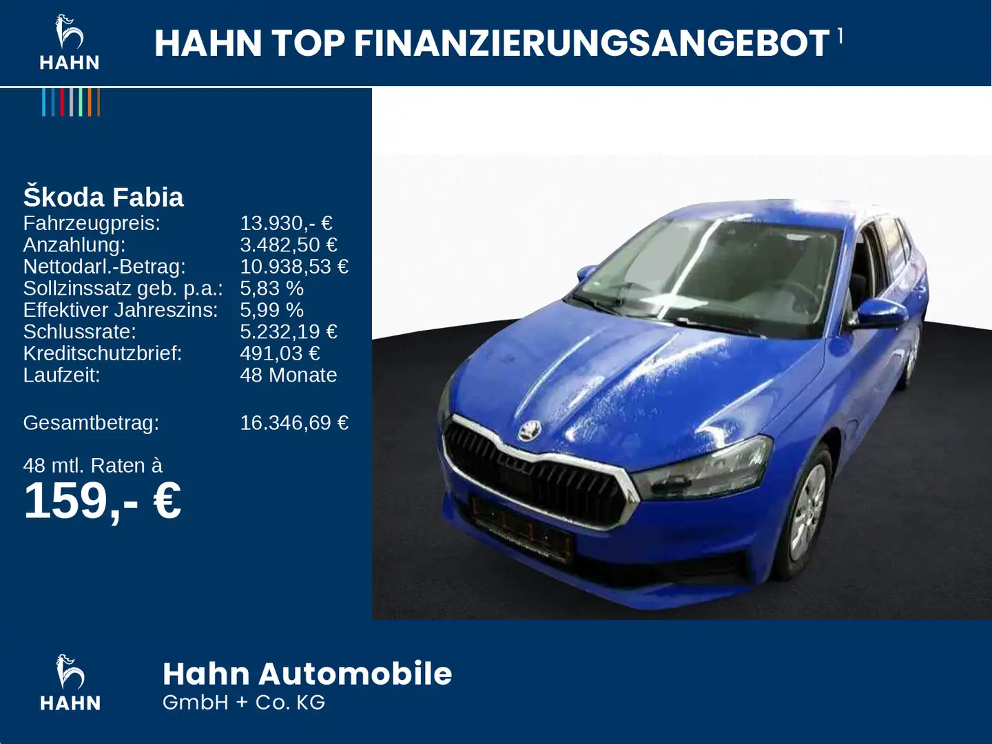 Skoda Fabia 1.0 Active Klima Sitzheizung LED PDC APP Blau - 2
