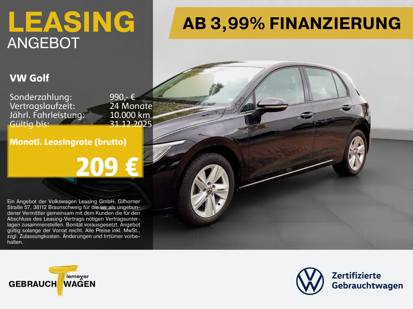 Volkswagen Golf 2.0 TDI LIFE LED NAVI ACC SITZHZ LM16 Schwarz - 1