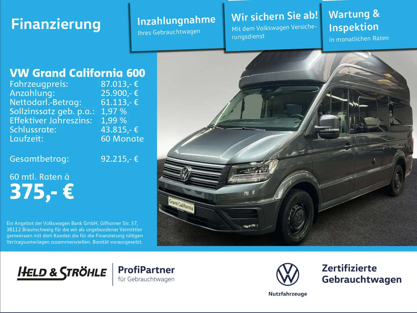 Volkswagen Grand California DIESELHEIZUNG HOCHBETT LED Gris - 1