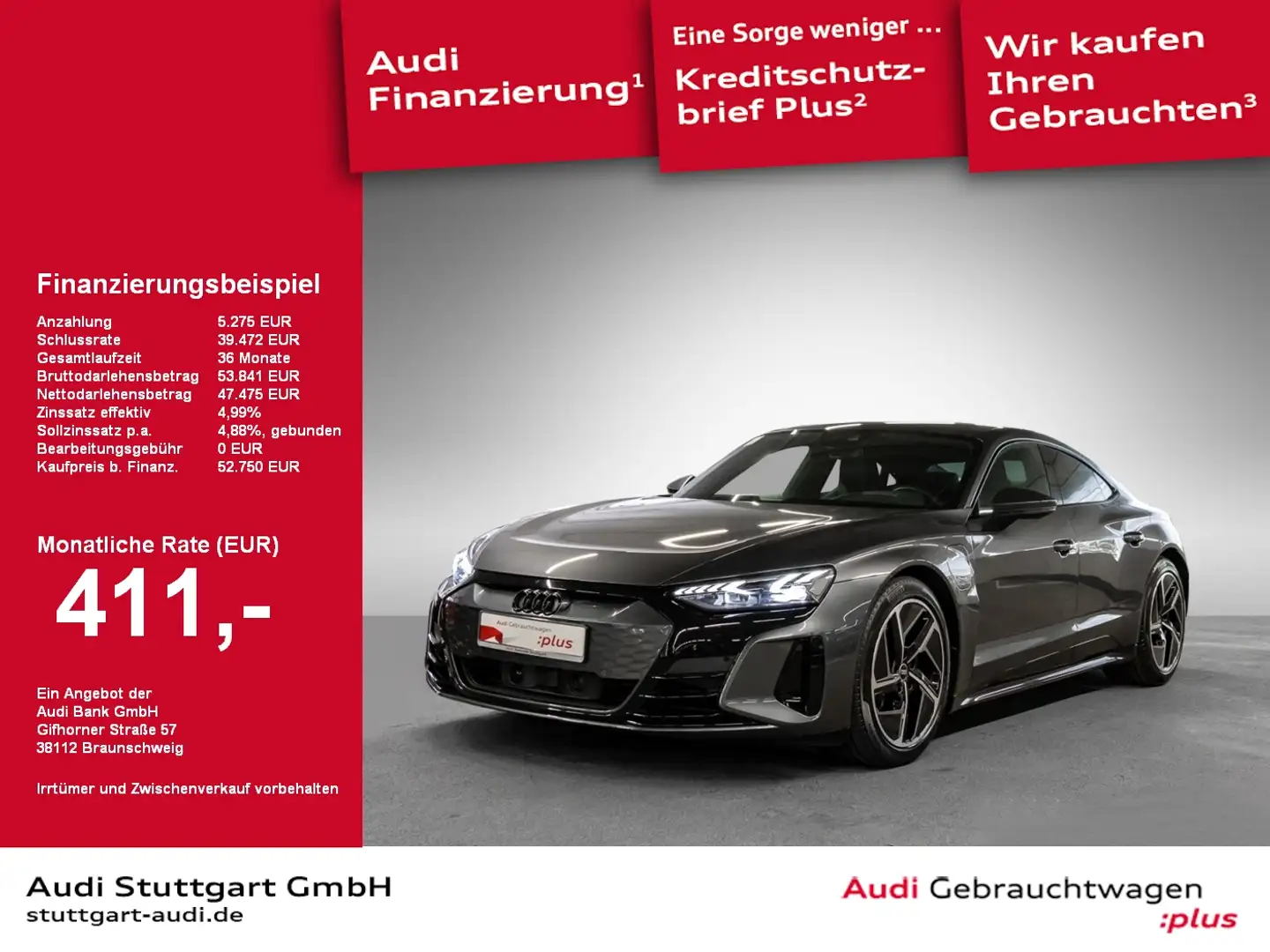 Audi e-tron GT quattro Leder Pano Keyless Kamera 20'' Grau - 1