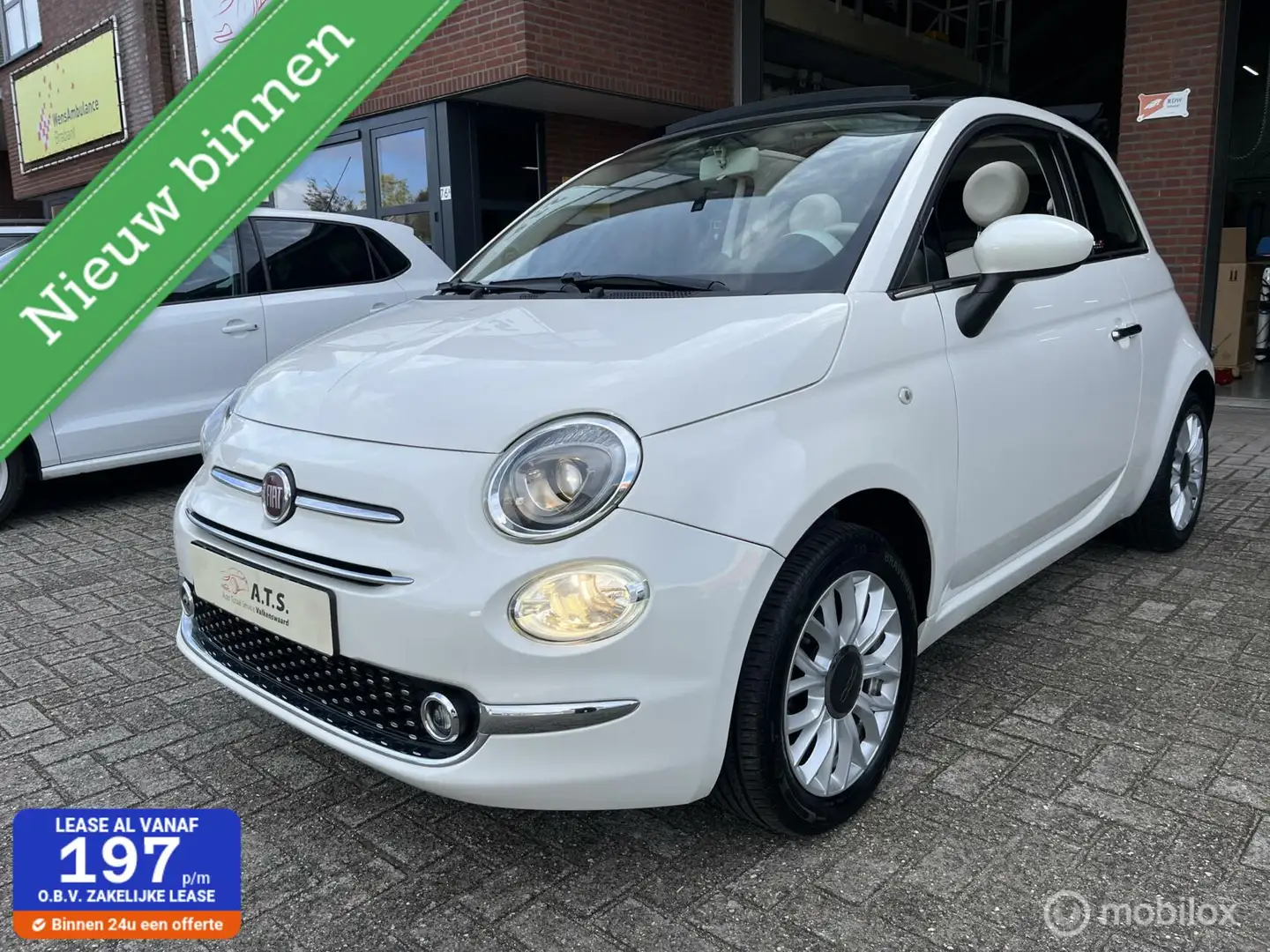 Fiat 500C 1.2 Lounge CABRIO*AIRCO*CRUISE*PDC* Wit - 1