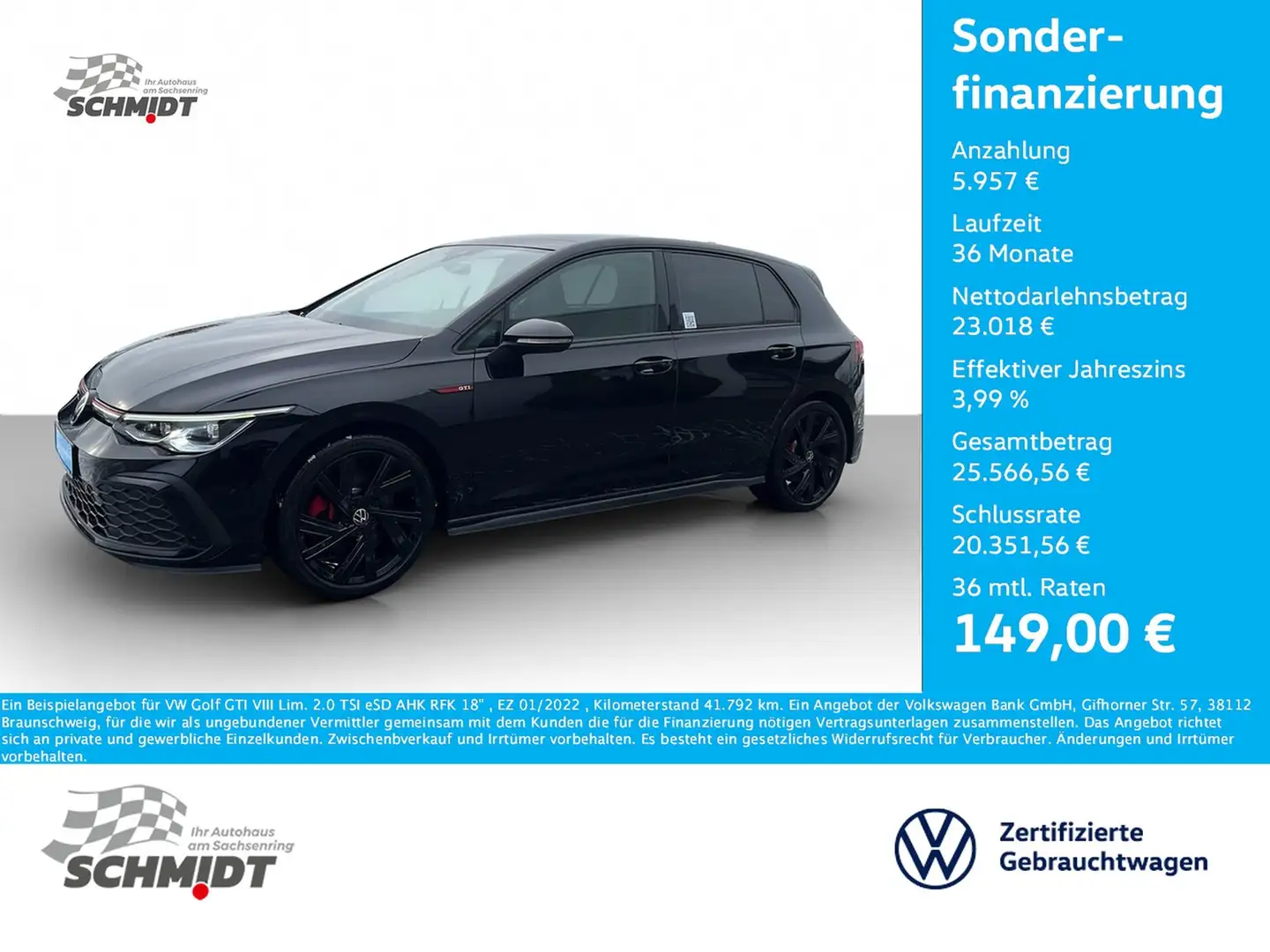 Volkswagen Golf GTI VIII Lim. 2.0 TSI eSD AHK RFK 18" Noir - 1