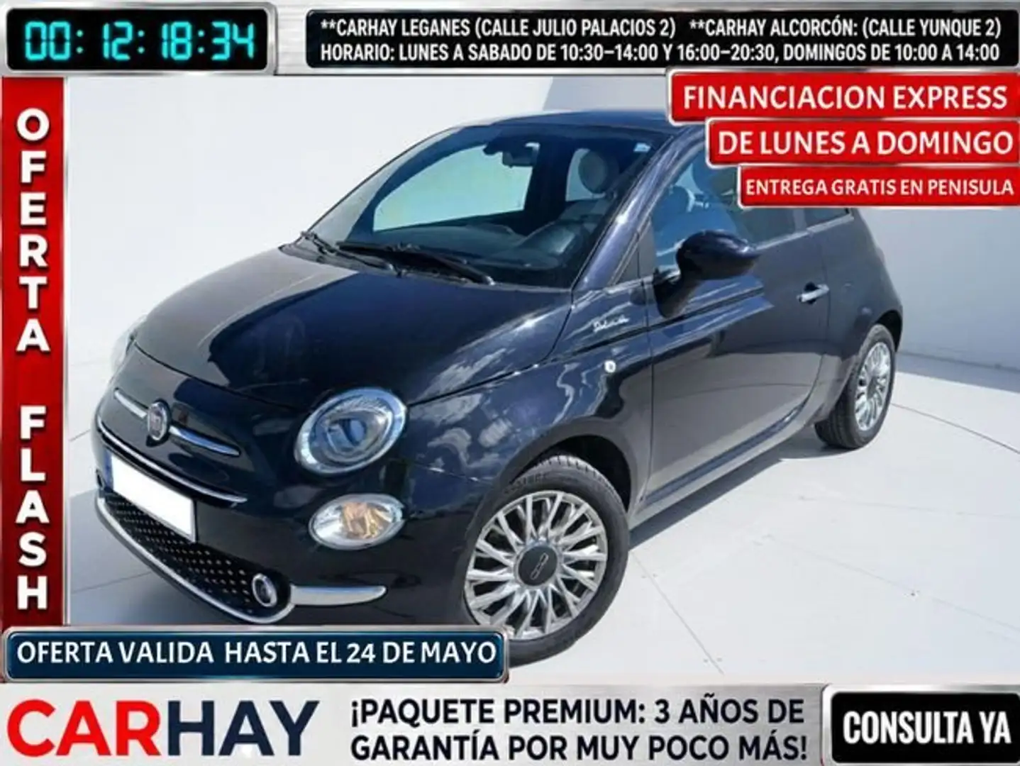 Fiat 500 Dolcevita 1.0 Hybrid 70 CV Negro - 1