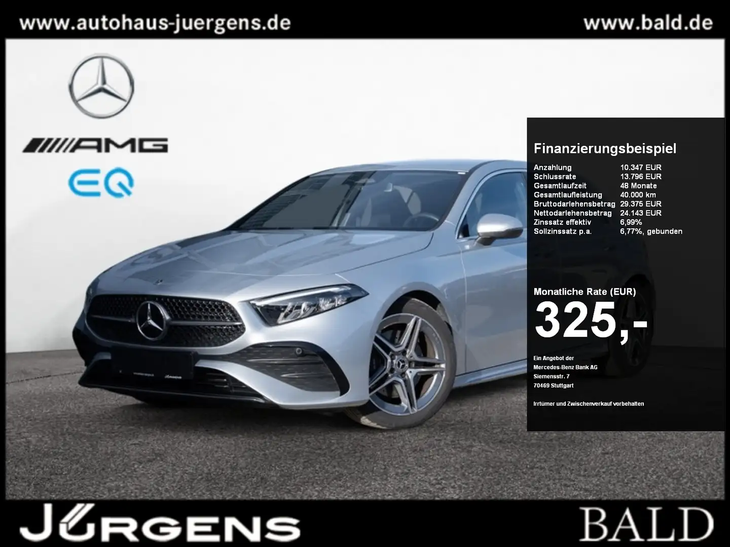 Mercedes-Benz A 220 d AMG-Sport/LED/Cam/Ambiente/SHZ/18' Argent - 1